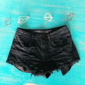 Trendy high rise black shorts